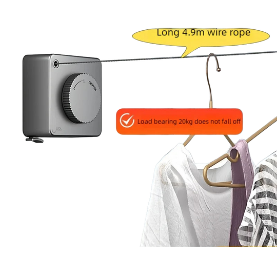 Tendedero de ropa de alambre para interior y exterior, retráctil y almacenamiento oculto, instalación de doble propósito con o sin perforación, compac