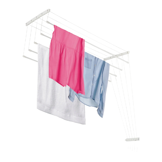 Tendedero de ropa de techo KADAX, 5 barras, 110 cm, sólido y duradero