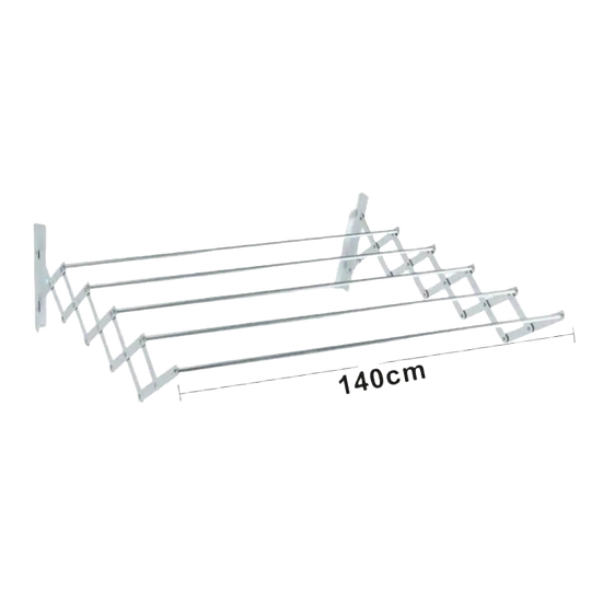Tendedero de Ropa Extensible de Aluminio Plegable 140x80, Montaje en Pared – Ahorra Espacio