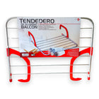 Tendedero retráctil compacto con ropa colgada