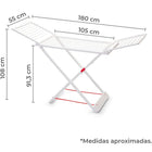 Tendedero KROWN en uso interior con prendas colgadas