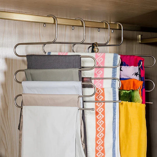 Colgador tipo S anti-deslizante para pantalones