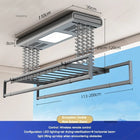 Tendedero de Ropa Elevable Automático para Balcón, Plegable y Retráctil con Control Remoto e Iluminación