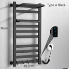 Toallero Eléctrico Negro con Pantalla Táctil Digital, Secador de Toallas y Ropa Resistente al Agua