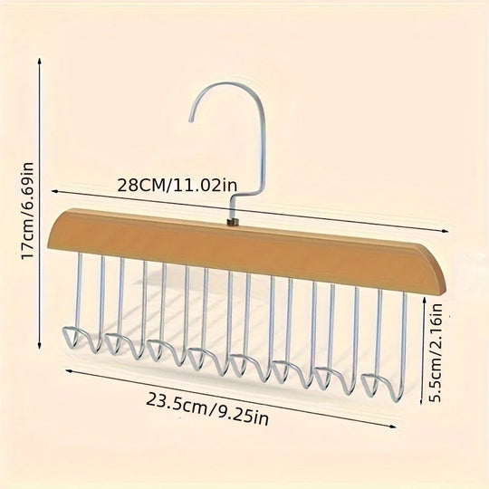Colgador de madera mostrando resistencia y acabado
