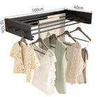 Tendedero de Ropa Plegable Invisible para Pared, Extensible para Interior, Balcón, Baño
