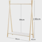 Tendedero de Ropa de Madera para Niños, Autoportante, Sin Perforaciones, Baja Altura, Móvil y Plegable