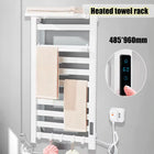 Toallero Eléctrico de Baño Blanco con Pantalla Digital y Control Táctil Termostático, Secador de Toallas, Acero Inoxidable 304