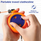 Cuerda de ropa retráctil extendida en exterior