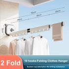 Tendedero de Ropa de Aluminio para Pared, Plegable, Exterior y Lavandería