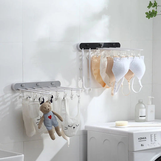 Tendedero plegable con pinzas para ropa interior