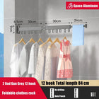 Tendedero de Ropa Retráctil Plegable de Aluminio, Montaje en Pared, Ahorro de Espacio para Interior y Exterior