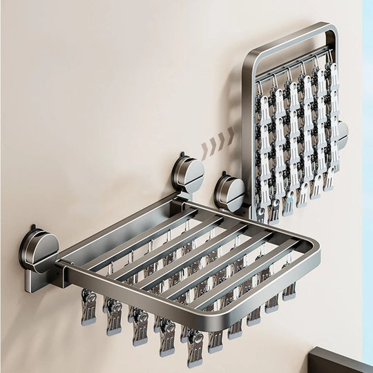 Tendedero plegable de pared con múltiples pinzas