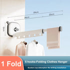 Tendedero de Ropa de Aluminio para Pared, Plegable, Exterior y Lavandería