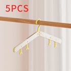 Percha de Ropa Plegable 5/10 Piezas con Pinzas sin Marcas para Secar Ropa y Calcetines, Ideal para Viajes y Hoteles