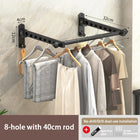 Tendedero de Ropa Plegable de Pared - Estante Metálico Negro para Lavandería, Balcón y Dormitorio (Diseño de Ahorro de Espacio)
