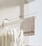 Tendedero Plegable Retráctil de Pared, Sin Perforaciones, Multifuncional para Interior y Balcón