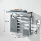 Toallero Eléctrico de Baño Blanco con Pantalla Digital y Control Táctil Termostático, Secador de Toallas, Acero Inoxidable 304