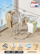 Tendedero de Ropa Plegable de Acero Inoxidable Multifuncional para Balcón