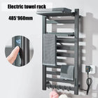 Toallero Eléctrico Calefactado con Pantalla Digital y Termostato Táctil, Secador para Toallas y Ropa, Acero Inoxidable 304