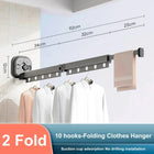 Tendedero de Pared Plegable y Retráctil Resistente para Ropa Colgante