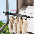 Set de tendedero con ropa colgada mostrando capacidad