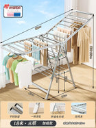 Tendedero de Ropa Plegable de Acero Inoxidable Multifuncional para Balcón