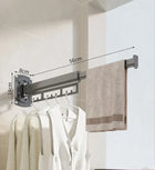 Tendedero plegable retráctil de pared - uso en balcón
