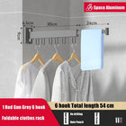 Tendedero de Ropa Retráctil Plegable de Aluminio, Montaje en Pared, Ahorro de Espacio para Interior y Exterior