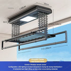 Tendedero de Ropa Elevable Automático para Balcón, Plegable y Retráctil con Control Remoto e Iluminación