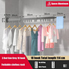 Tendedero de Ropa Retráctil Plegable de Aluminio, Montaje en Pared, Ahorro de Espacio para Interior y Exterior