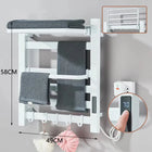 Toallero Eléctrico de Baño Blanco con Pantalla Digital y Control Táctil Termostático, Secador de Toallas, Acero Inoxidable 304