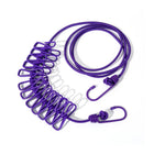 Tendedero de ropa portátil retráctil con 12 pinzas, cuerda de secado antiviento para viajes, interior y exterior