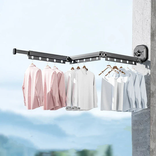 Tendedero plegable de aluminio con ventosa blanca