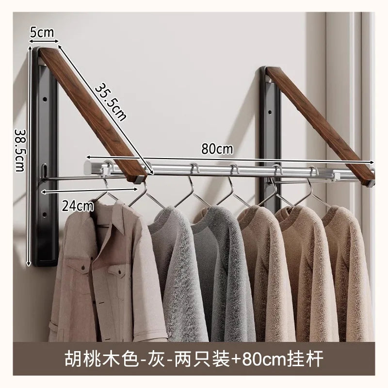 Tendedero de Ropa Plegable de Pared Sin Taladro de Aluminio y Ahorro de Espacio para Balcón y Interior