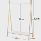Tendedero de Ropa de Madera para Niños, Autoportante, Sin Perforaciones, Baja Altura, Móvil y Plegable