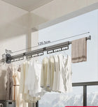 Tendedero Plegable Retráctil de Pared, Sin Perforaciones, Multifuncional para Interior y Balcón