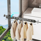 Tendedero de Ropa Retráctil de Aluminio para Ventana, Plegable y Ajustable