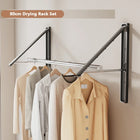 Tendedero de Ropa Plegable para Ventana y Balcón, Extensible e Invisible, Colgador de Pared Sin Taladro