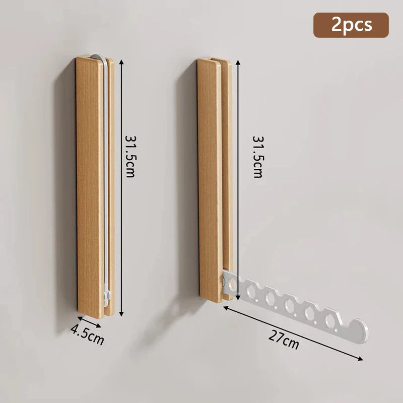 Tendedero de madera en posición cerrada