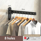 Tendedero de Ropa Plegable de Pared - Estante Metálico Negro para Lavandería, Balcón y Dormitorio (Diseño de Ahorro de Espacio)