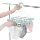 1 Pieza 32 Pinzas Percha Plegable para Secar Ropa - Antiviento Calcetines Ropa Interior Bebé Organizador