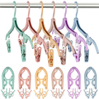 12 Percheros Plegables de Viaje con Pinzas - Portátiles y Plegables para Secado y Viaje