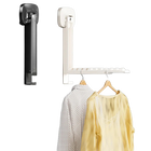 1PCS No-drill Installation Folding Clothes Drying Rack Wall Mounted Retractable Suction Cup Clothes Hanger