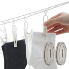 2 Piezas Cuerda de Ropa Portátil a Prueba de Viento, Longitud Ajustable con Ganchos para Camping, Ahorro de Espacio