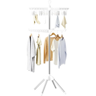 Abiglifty Tendedero de Ropa Giratorio y Plegable, Ahorro de Espacio, Libre Soporte, 2 Niveles