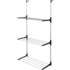 ARISE SHOP Tendedero de Ropa Plegable para Puerta, Metal/Plástico, 3 Niveles, 12 Varillas, 6.5m de Espacio de Secado, Diseño Plegable, Fácil Montaje,