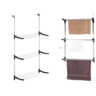 ARISE SHOP Tendedero de Ropa Plegable para Puerta, Metal/Plástico, 3 Niveles, 12 Varillas, 6.5m de Espacio de Secado, Diseño Plegable, Fácil Montaje,