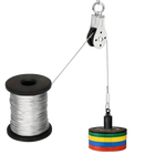 Cable de acero inoxidable 50 m/196 ft con 50 crimps de aluminio, núcleo 7x7, cuerda 304 para colgar al aire libre, tendedero, jardín