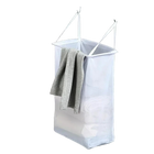 Cesta de ropa sucia plegable montada en pared con almacenamiento